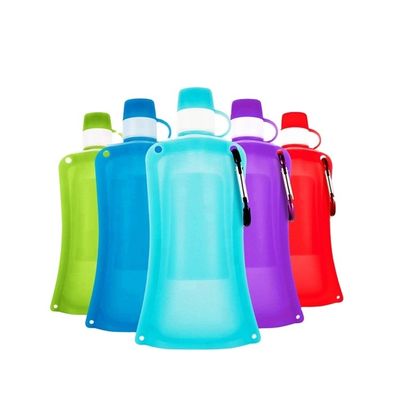 কেনা 0.5L কোলাপসিবল সিলিকন জলের বোতল দৈনিক পোর্টেবল আউটডোর স্পোর্টস জলের বোতল online manufacture